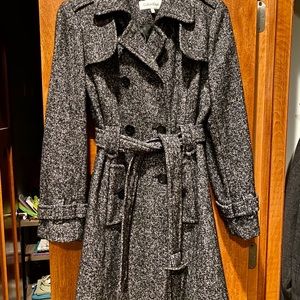 Calvin Klein Double Breasted Wool Coat with Belt